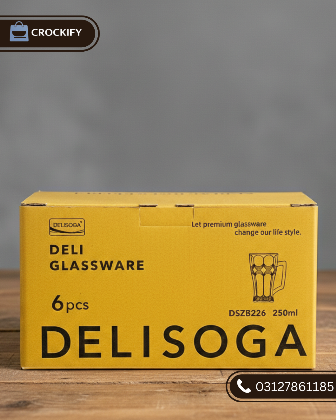 Delisoga  6 PCS Long Neck Mug Set