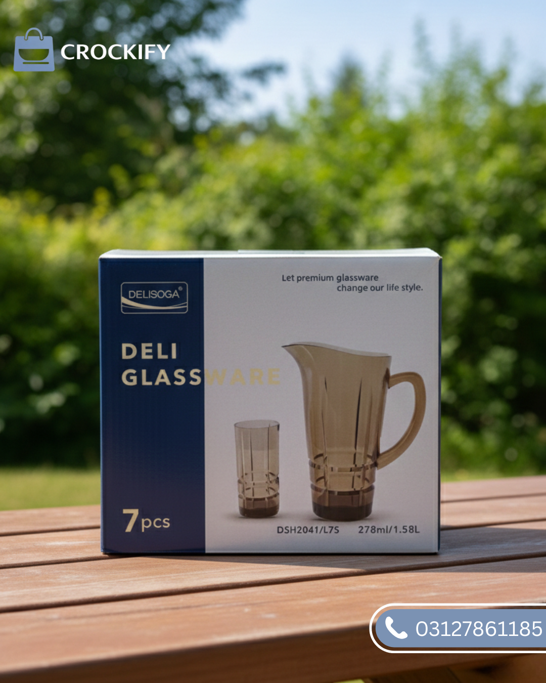 7 Pcs DELISOGA Fine Glass Water Set