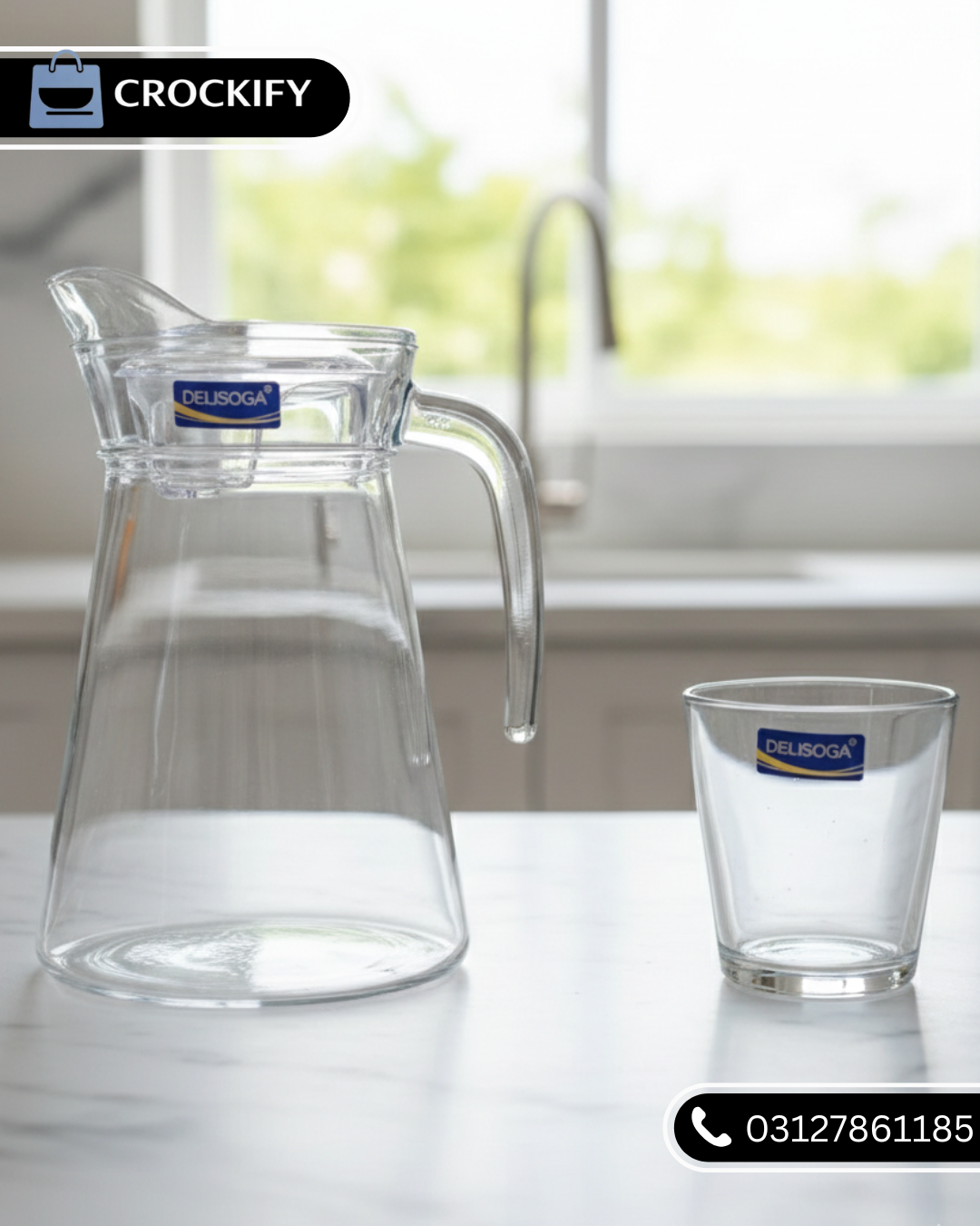 7 Pcs DELISOGA Fine Glass Water Set