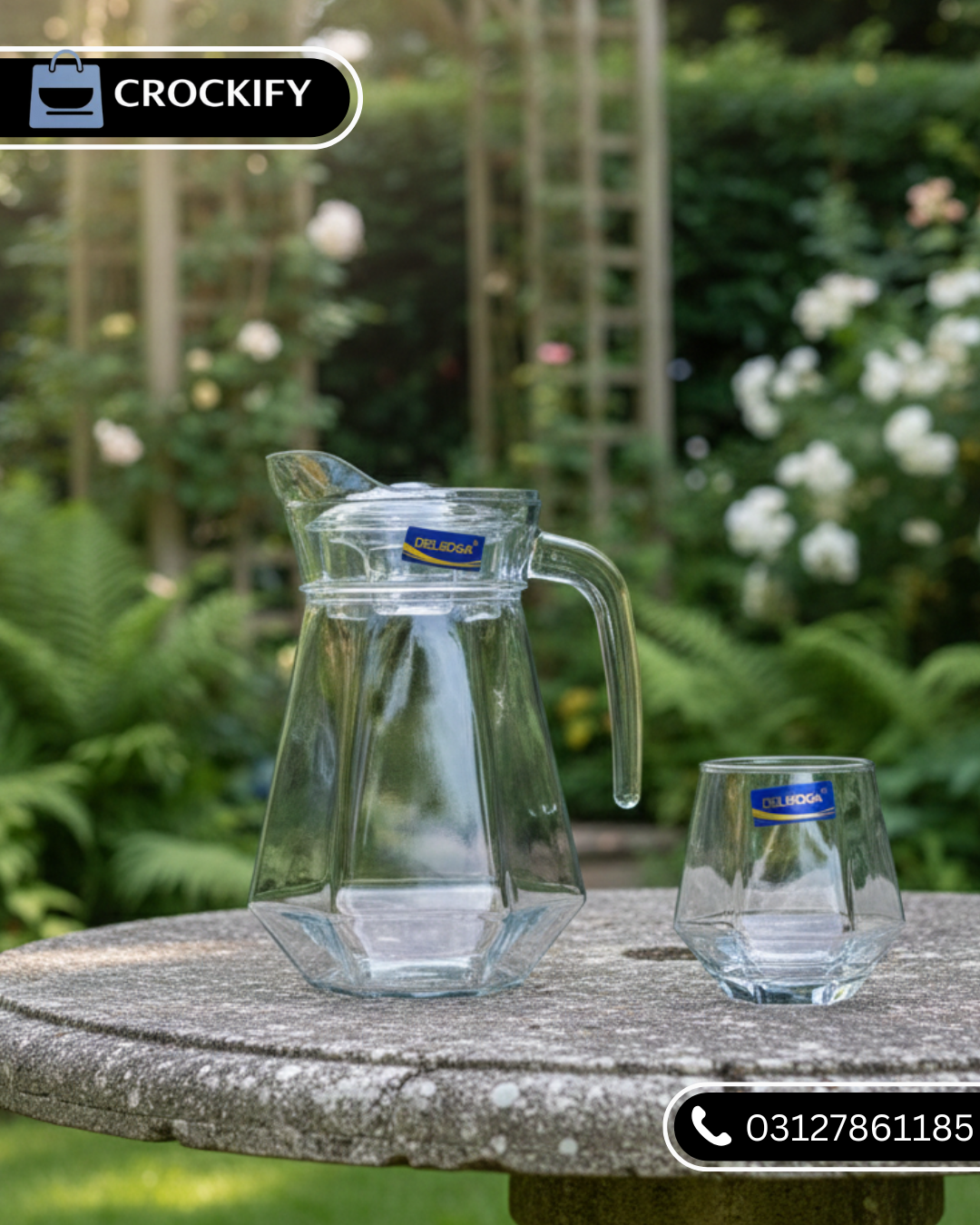 7 Pcs DELISOGA Fine Glass Water Set