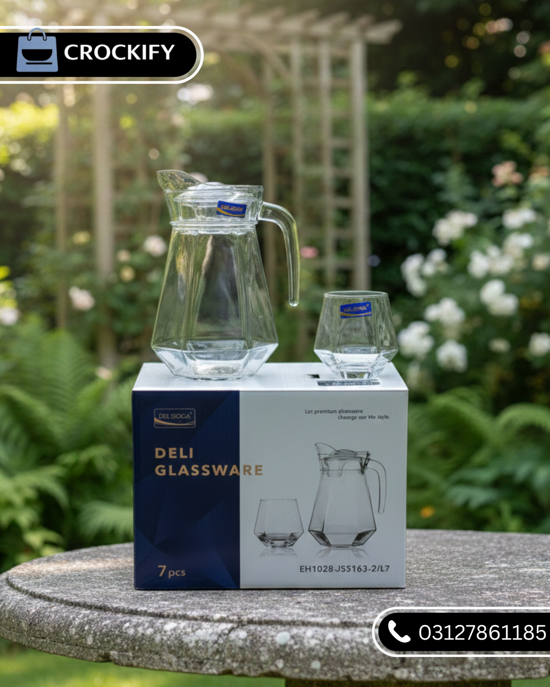 7 Pcs DELISOGA Fine Glass Water Set