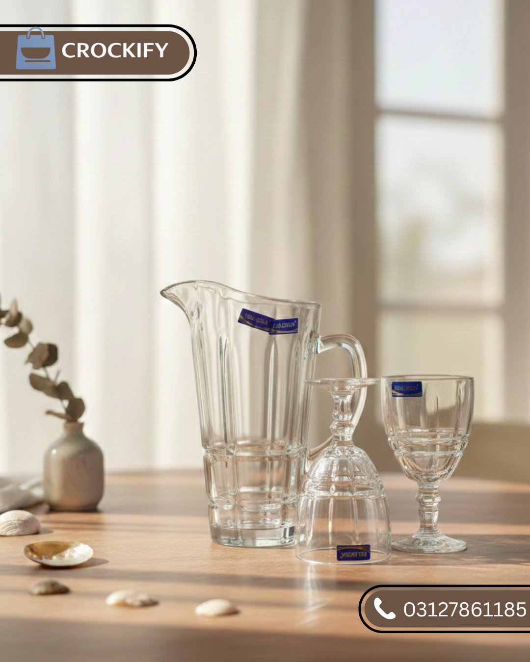 7 Pcs DELISOGA Fine Wine Glass Water Set
