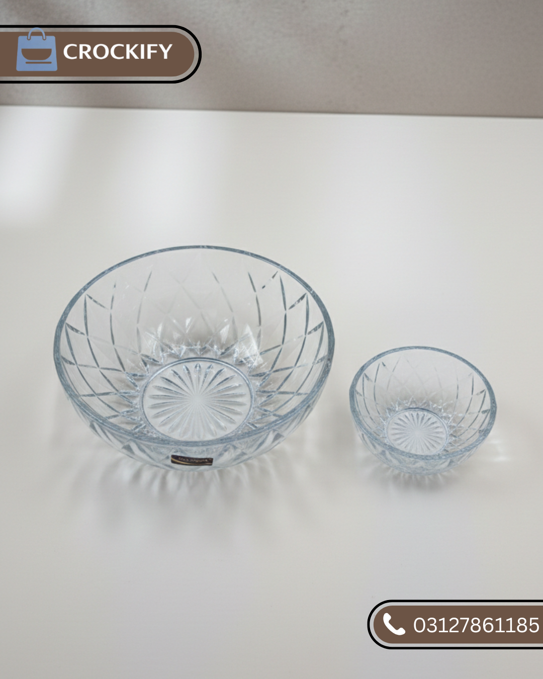 7 Pcs DELISOGA Fine Textured Glass Fruit Bowl Set
