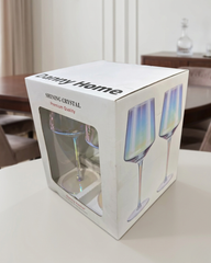 4 Pcs Danny Home Broad Rainbow Wine Glass Set