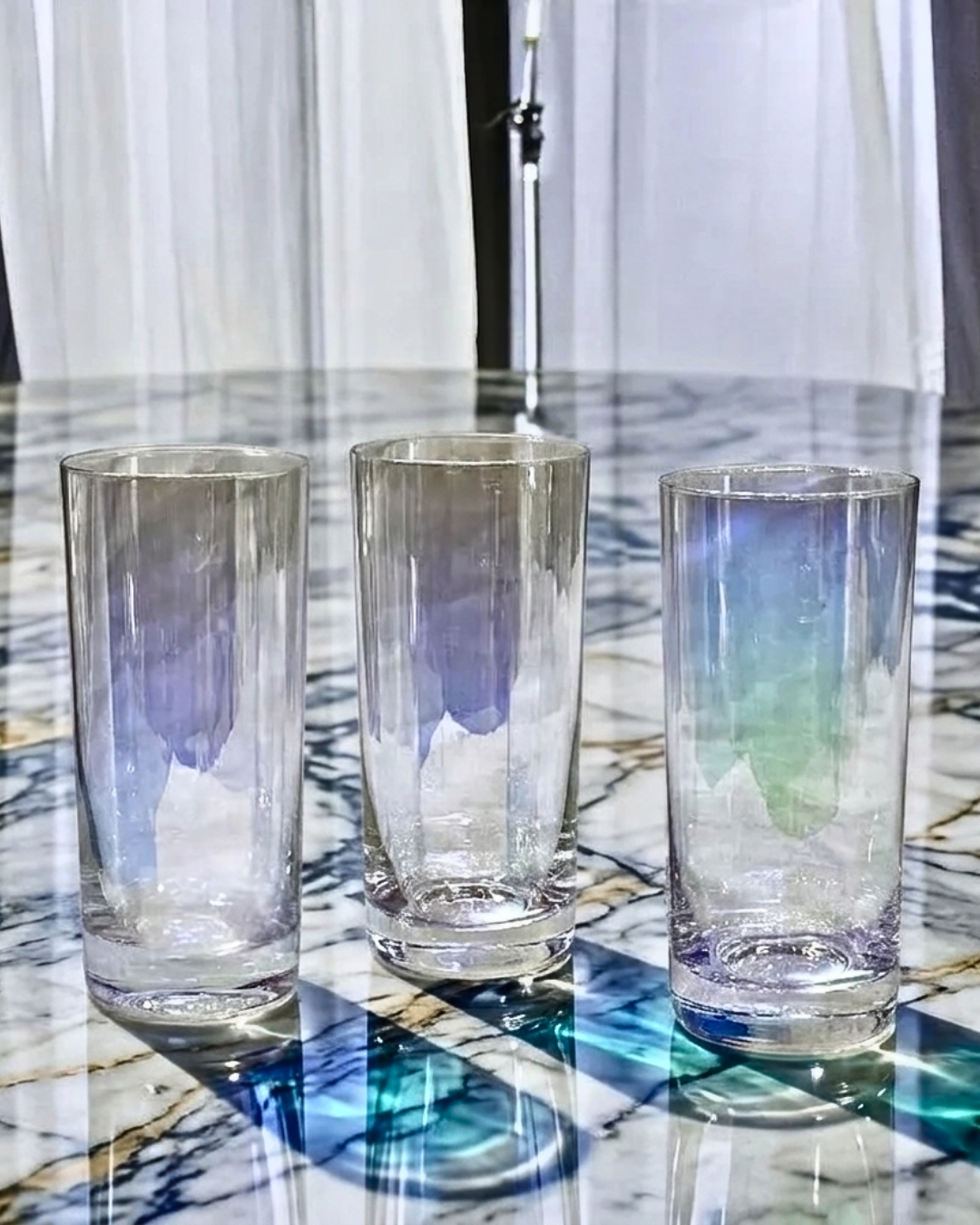 6 Pcs Danny Home Long Rainbow Drink Glass Set